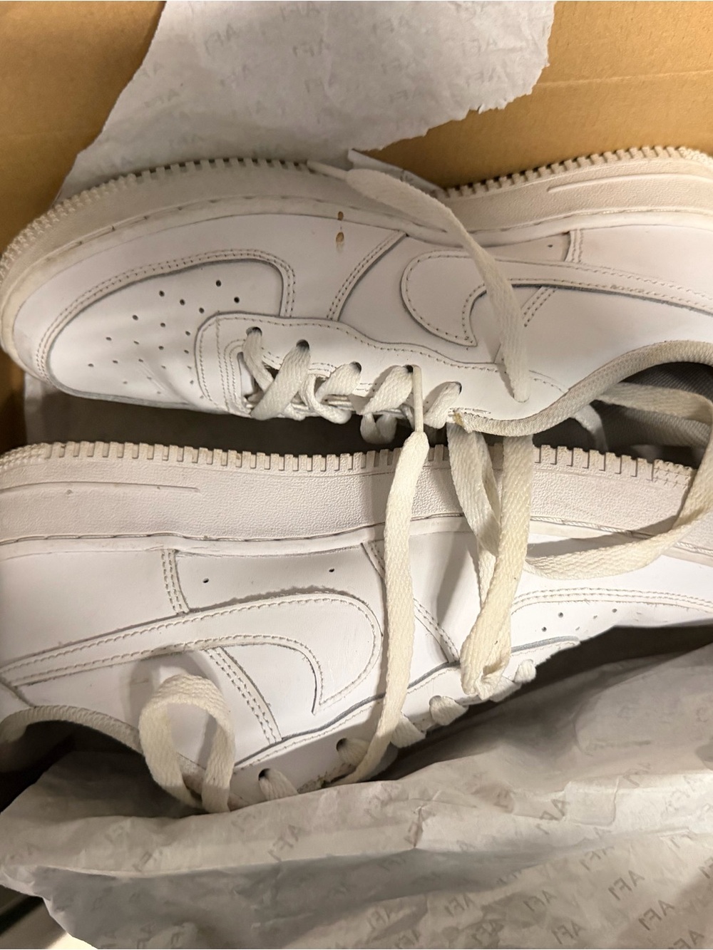 Nike White/Gray Shoe Box Label - Air Force 1 (GS)